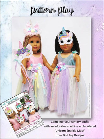 Little Miss Muffett 18 Inch Modern Unicorns & Sugarplums 18" Doll Clothes Pattern Pixie Faire