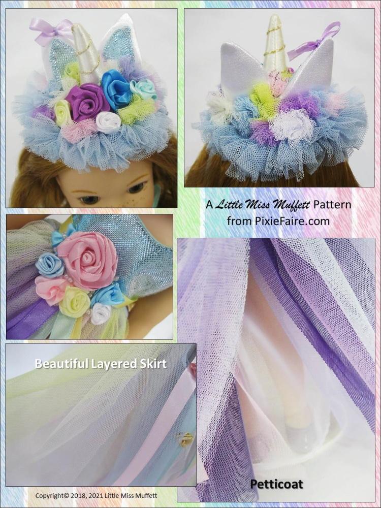 Little Miss Muffett WellieWishers Unicorns & Sugarplums 14.5" Doll Clothes Pattern Pixie Faire