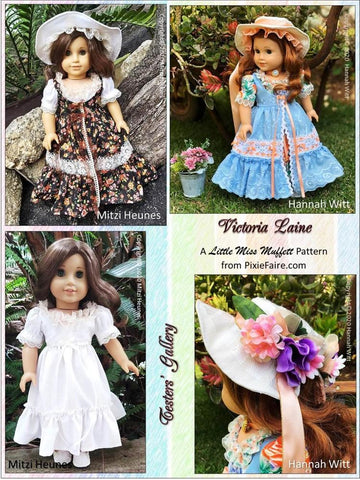 Little Miss Muffett 18 Inch Historical Victoria Laine 18" Doll Clothes Pattern Pixie Faire