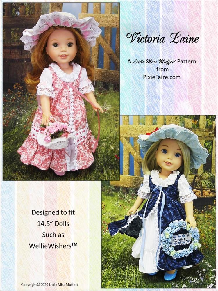 Little Miss Muffett WellieWishers Victoria Laine 14.5" Doll Clothes Pattern Pixie Faire