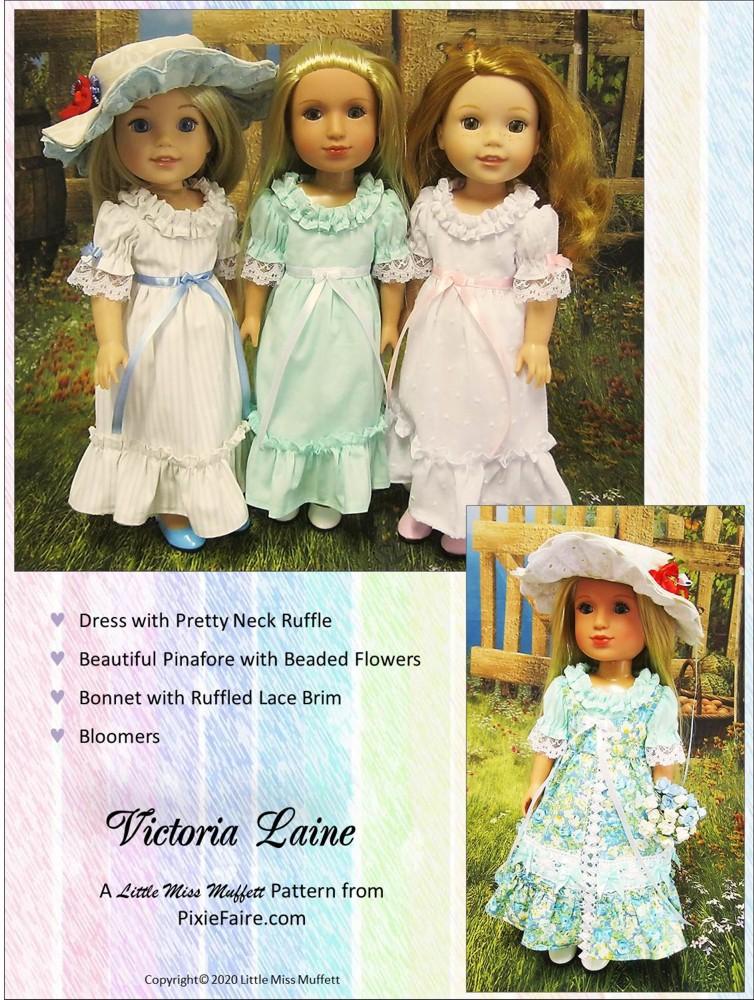 Little Miss Muffett WellieWishers Victoria Laine 14.5" Doll Clothes Pattern Pixie Faire