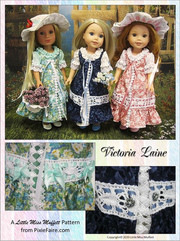 Little Miss Muffett WellieWishers Victoria Laine 14.5" Doll Clothes Pattern Pixie Faire