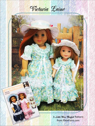 Little Miss Muffett WellieWishers Victoria Laine 14.5" Doll Clothes Pattern Pixie Faire