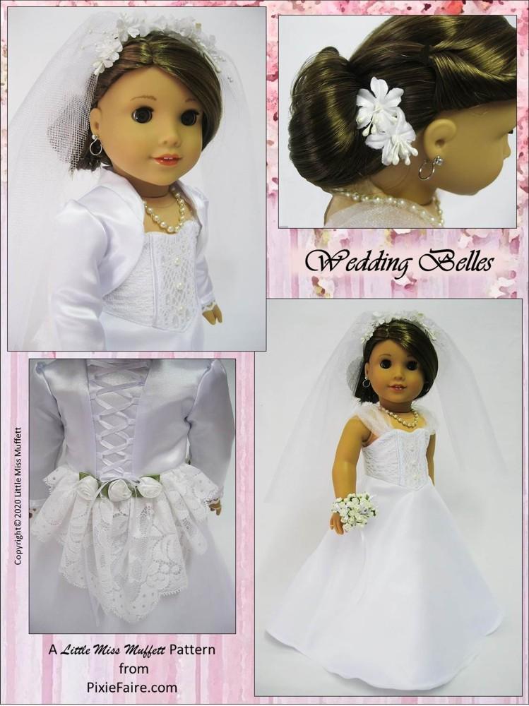 Little Miss Muffett 18 Inch Modern Wedding Belles 18" Doll Clothes Pattern Pixie Faire
