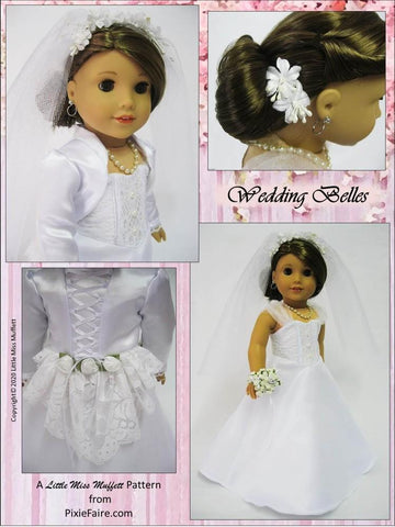 Little Miss Muffett 18 Inch Modern Wedding Belles 18" Doll Clothes Pattern Pixie Faire