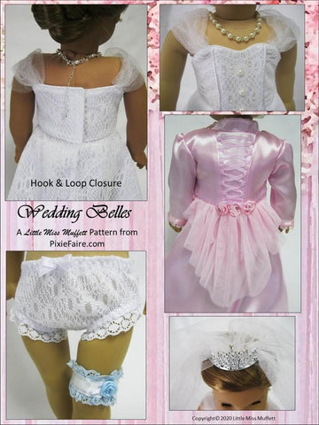 Little Miss Muffett 18 Inch Modern Wedding Belles 18" Doll Clothes Pattern Pixie Faire