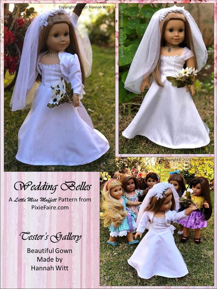 Little Miss Muffett 18 Inch Modern Wedding Belles 18" Doll Clothes Pattern Pixie Faire