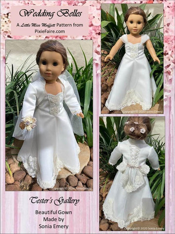 Little Miss Muffett 18 Inch Modern Wedding Belles 18" Doll Clothes Pattern Pixie Faire