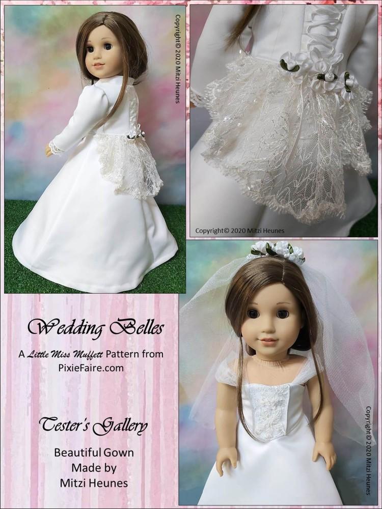 Little Miss Muffett 18 Inch Modern Wedding Belles 18" Doll Clothes Pattern Pixie Faire