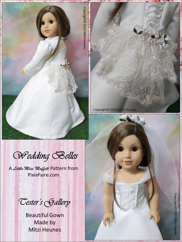 Little Miss Muffett 18 Inch Modern Wedding Belles 18" Doll Clothes Pattern Pixie Faire