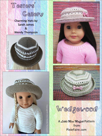 Little Miss Muffett 18 Inch Modern Wedgewood Dress and Hat Pattern for 18" Dolls Pixie Faire
