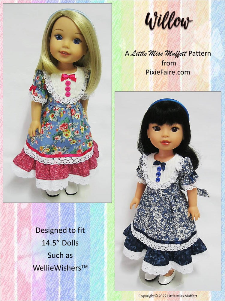 Little Miss Muffett WellieWishers Willow 14.5" Doll Clothes Pattern Pixie Faire