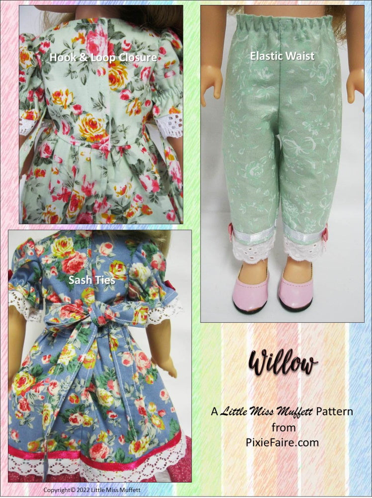 Little Miss Muffett WellieWishers Willow 14.5" Doll Clothes Pattern Pixie Faire