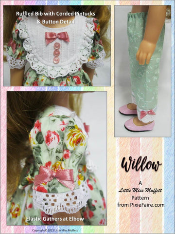 Little Miss Muffett WellieWishers Willow 14.5" Doll Clothes Pattern Pixie Faire