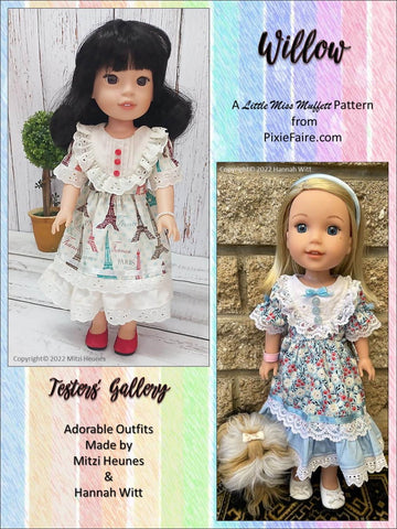 Little Miss Muffett WellieWishers Willow 14.5" Doll Clothes Pattern Pixie Faire