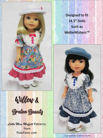 Little Miss Muffett WellieWishers Willow and Breton Beauty Bundle 14.5" Doll Clothes Pattern Pixie Faire