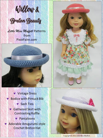 Little Miss Muffett WellieWishers Willow and Breton Beauty Bundle 14.5" Doll Clothes Pattern Pixie Faire