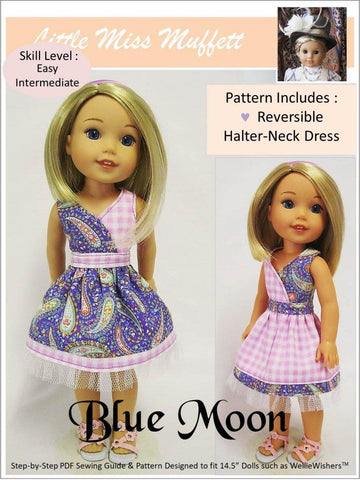 Little Miss Muffett WellieWishers Blue Moon 14-14.5" Doll Clothes Pattern Pixie Faire