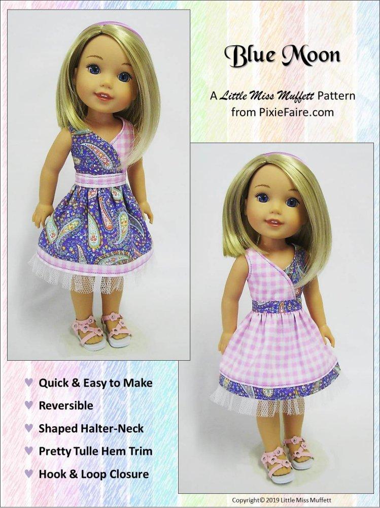 Little Miss Muffett WellieWishers Blue Moon 14-14.5" Doll Clothes Pattern Pixie Faire