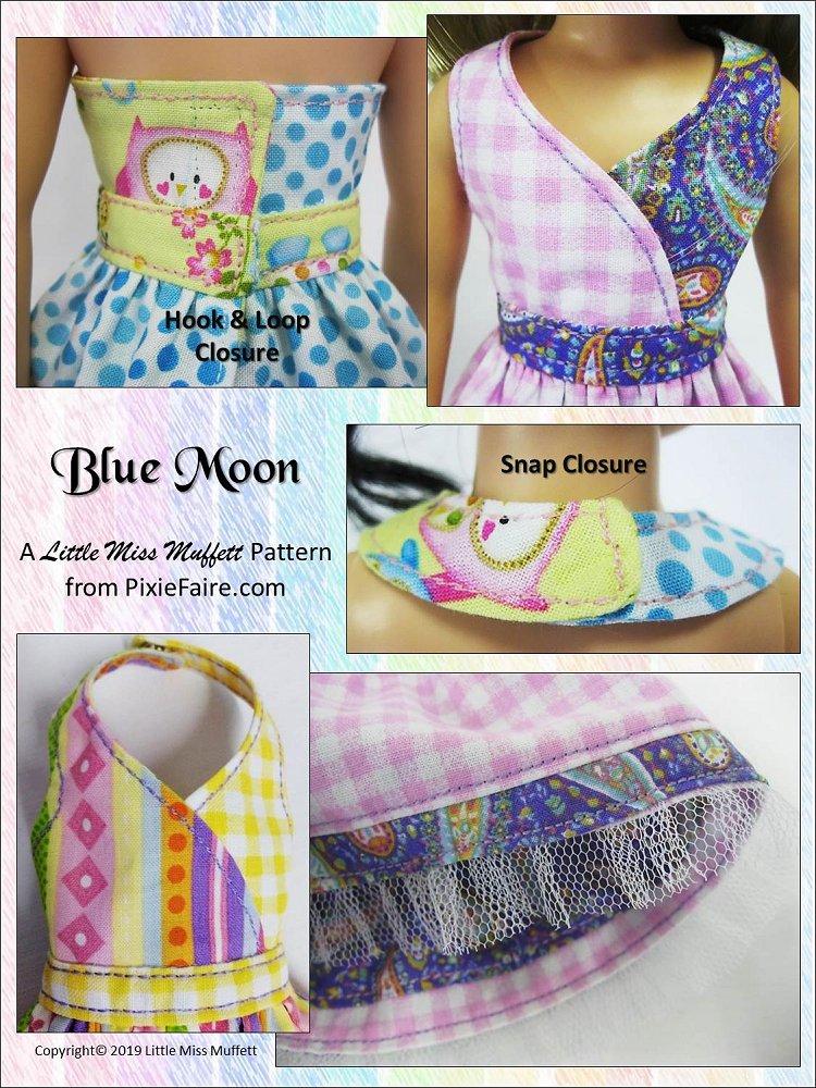 Little Miss Muffett WellieWishers Blue Moon 14-14.5" Doll Clothes Pattern Pixie Faire