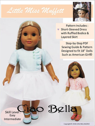 Little Miss Muffett 18 Inch Modern Ciao Bella 18" Doll Clothes Pattern Pixie Faire