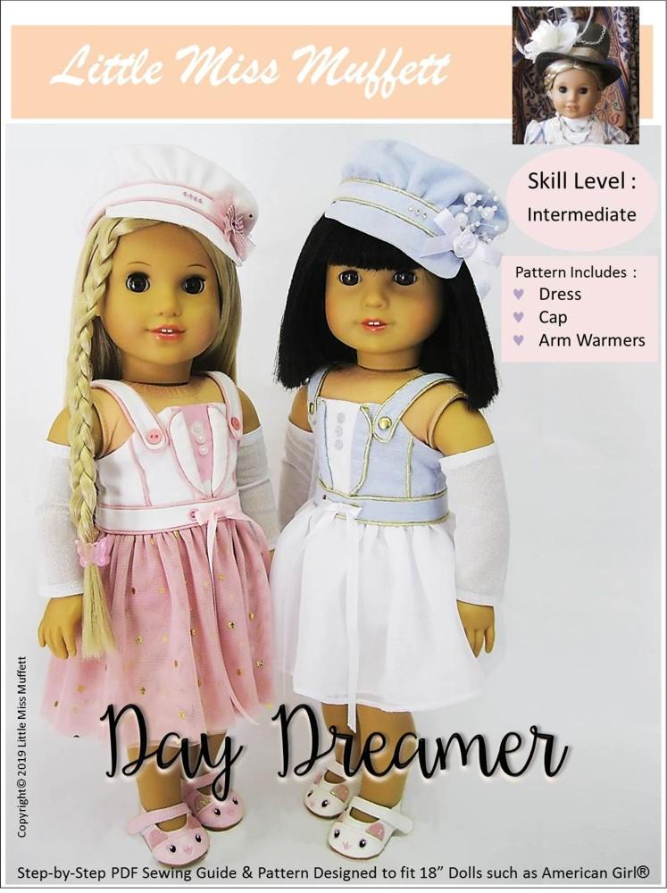 Little Miss Muffett 18 Inch Modern Day Dreamer Dress 18" Doll Clothes Pattern Pixie Faire