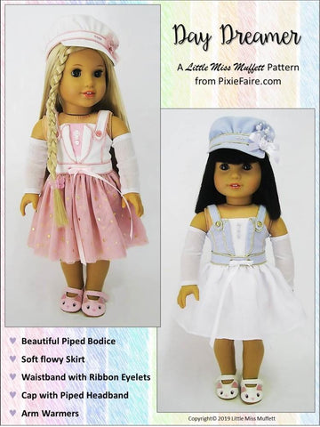 Little Miss Muffett 18 Inch Modern Day Dreamer Dress 18" Doll Clothes Pattern Pixie Faire