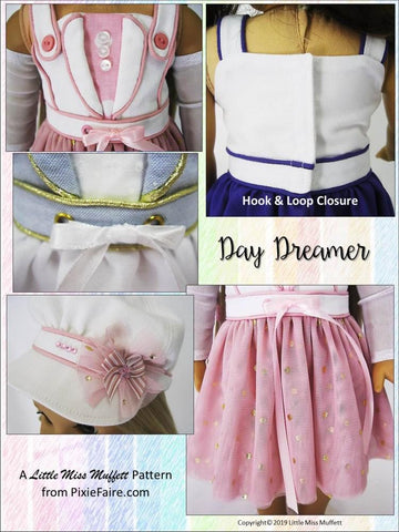 Little Miss Muffett 18 Inch Modern Day Dreamer Dress 18" Doll Clothes Pattern Pixie Faire