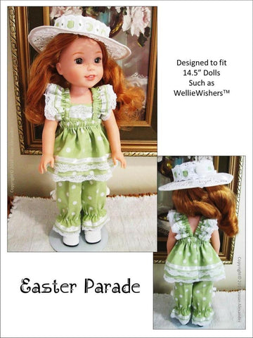 Little Miss Muffett WellieWishers Easter Parade 14.5" Doll Clothes Pattern Pixie Faire