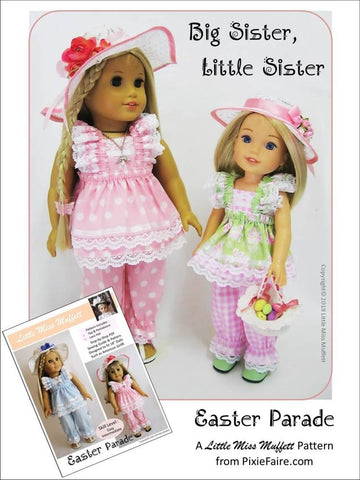Little Miss Muffett WellieWishers Easter Parade 14.5" Doll Clothes Pattern Pixie Faire