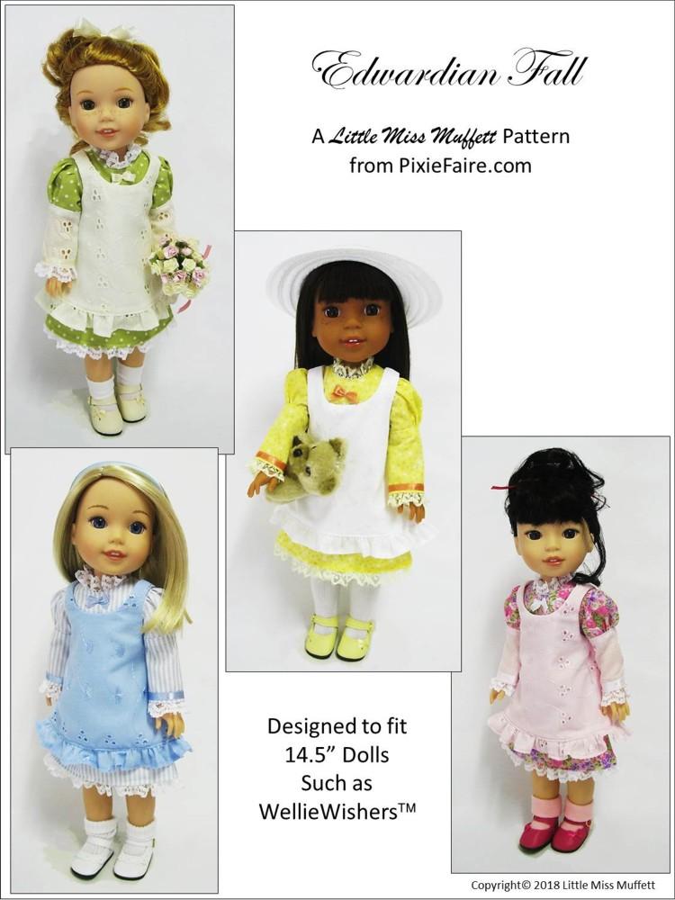 Little Miss Muffett WellieWishers Edwardian Fall 14.5" Doll Clothes Pattern Pixie Faire