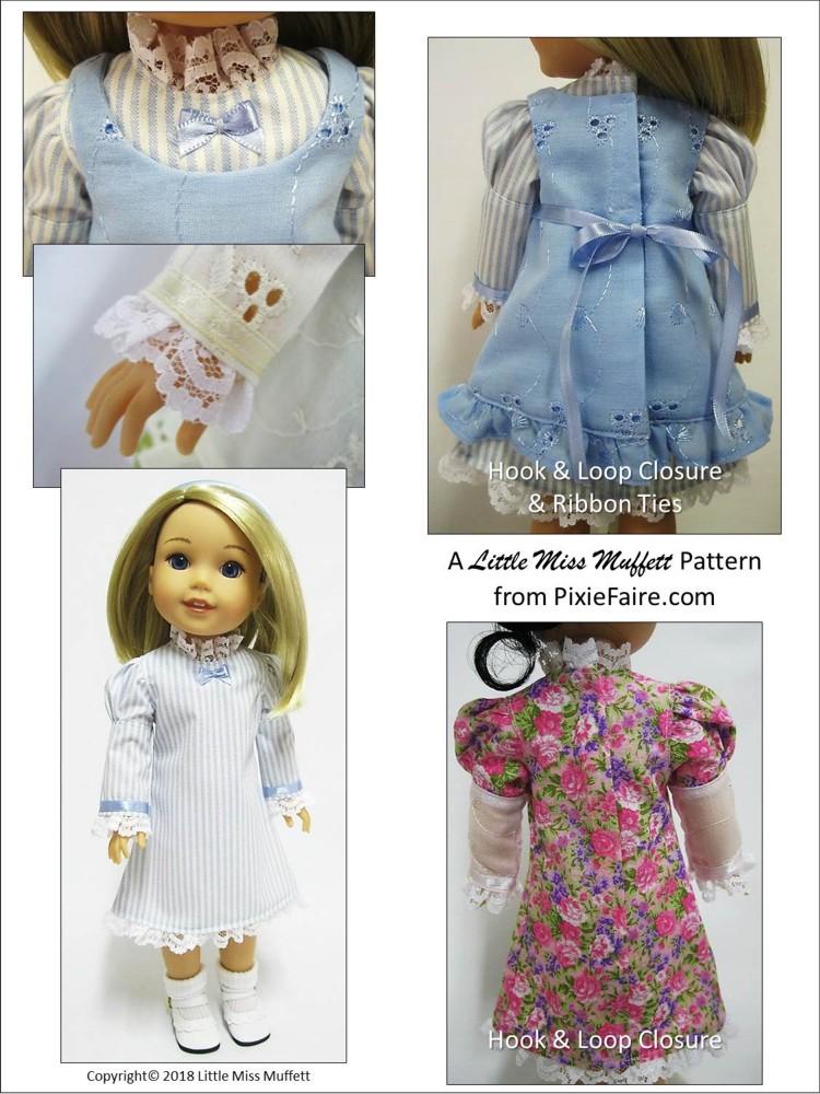 Little Miss Muffett WellieWishers Edwardian Fall 14.5" Doll Clothes Pattern Pixie Faire
