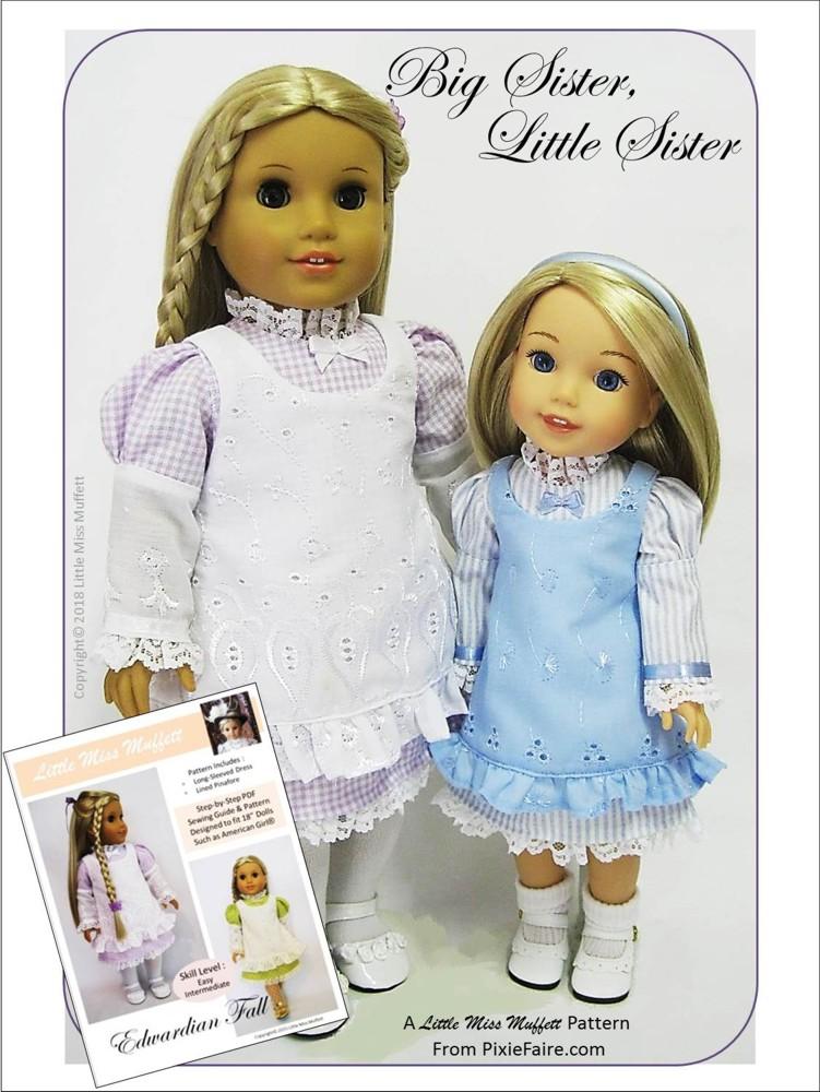 Little Miss Muffett WellieWishers Edwardian Fall 14.5" Doll Clothes Pattern Pixie Faire