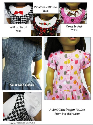 Little Miss Muffett 18 Inch Modern Girl Next Door 18" Doll Clothes Pattern Pixie Faire