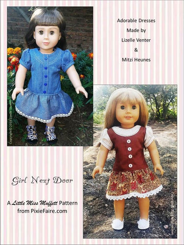 Little Miss Muffett 18 Inch Modern Girl Next Door 18" Doll Clothes Pattern Pixie Faire