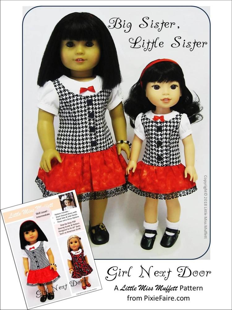 Little Miss Muffett 18 Inch Modern Girl Next Door 18" Doll Clothes Pattern Pixie Faire