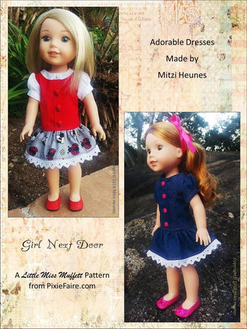 Little Miss Muffett WellieWishers Girl Next Door 14.5" Doll Clothes Pattern Pixie Faire