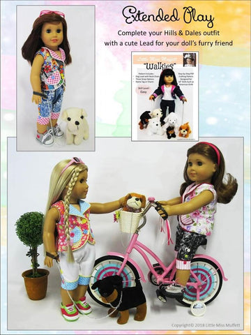 Little Miss Muffett 18 Inch Modern Hills & Dales 18" Doll Clothes Pattern Pixie Faire