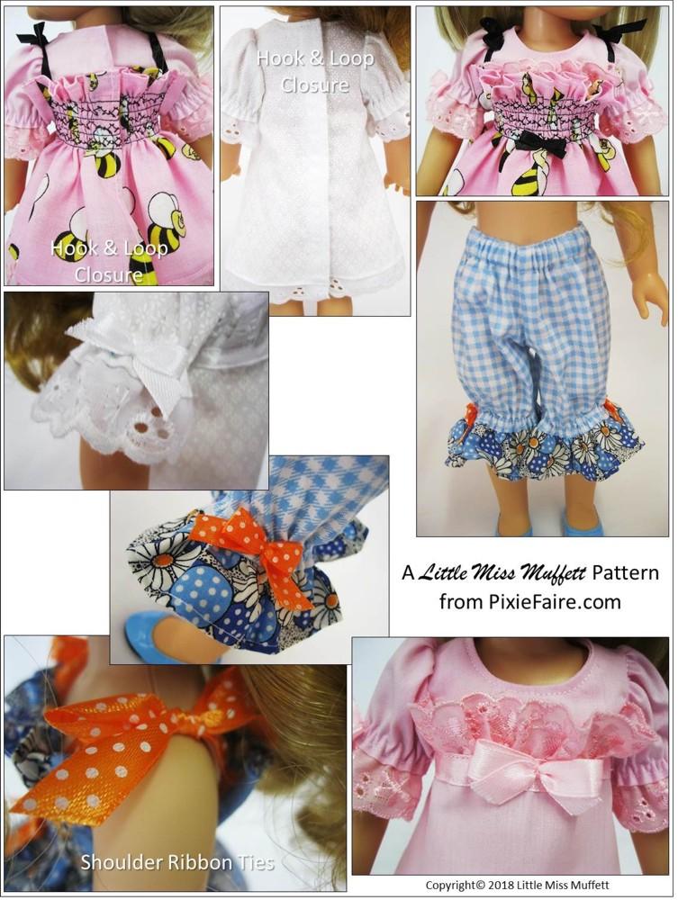 Little Miss Muffett WellieWishers Mamma's Girl 14.5" Doll Clothes Pattern Pixie Faire