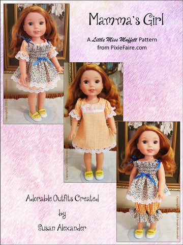 Little Miss Muffett WellieWishers Mamma's Girl 14.5" Doll Clothes Pattern Pixie Faire