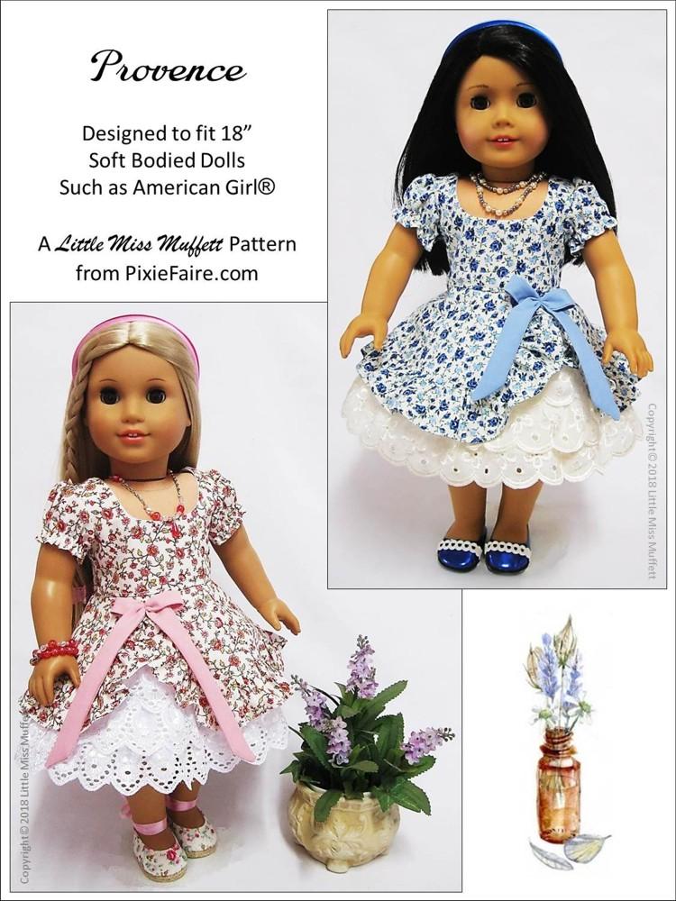 Little Miss Muffett 18 Inch Modern Provence 18" Doll Clothes Pattern Pixie Faire