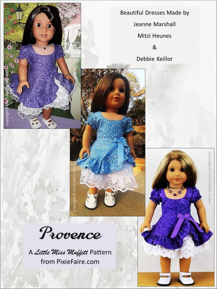 Little Miss Muffett 18 Inch Modern Provence 18" Doll Clothes Pattern Pixie Faire