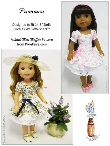 Little Miss Muffett WellieWishers Provence 14.5" Doll Clothes Pattern Pixie Faire