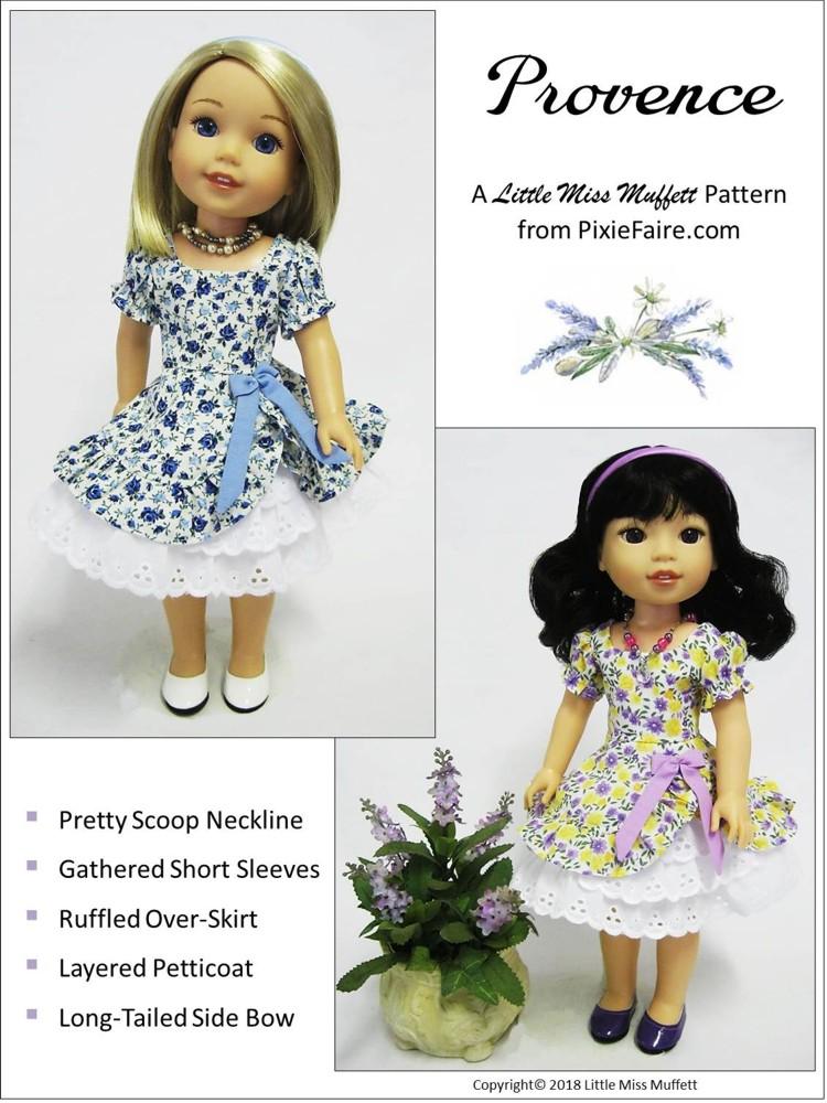 Little Miss Muffett WellieWishers Provence 14.5" Doll Clothes Pattern Pixie Faire