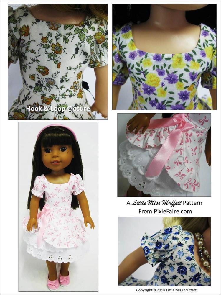 Little Miss Muffett WellieWishers Provence 14.5" Doll Clothes Pattern Pixie Faire
