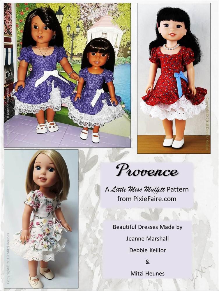 Little Miss Muffett WellieWishers Provence 14.5" Doll Clothes Pattern Pixie Faire