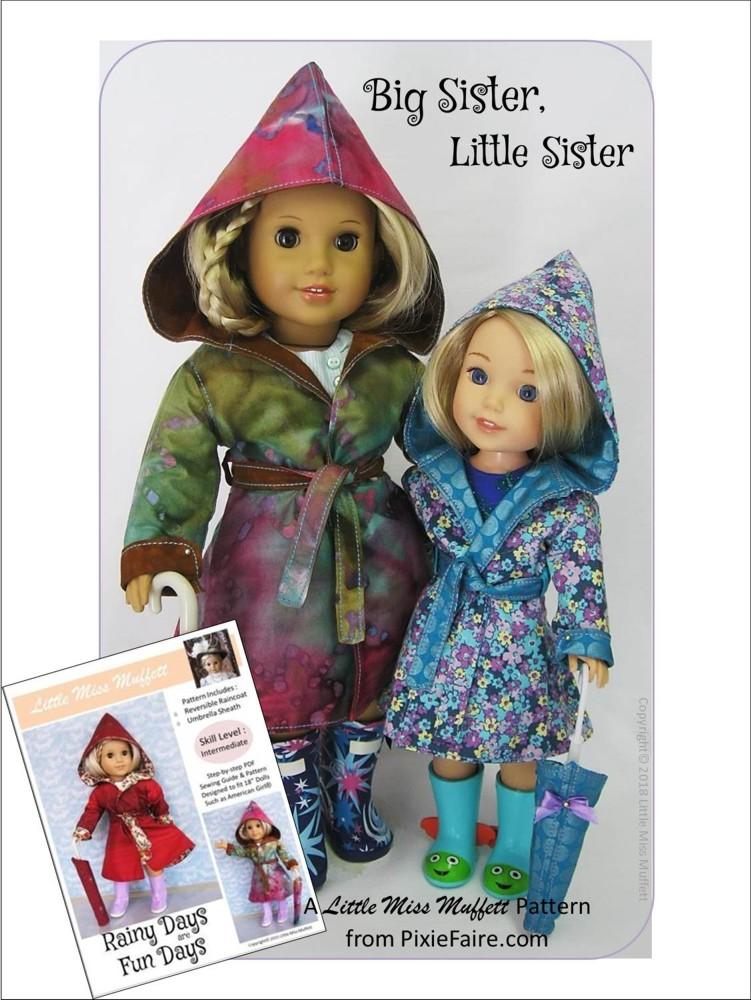 Little Miss Muffett WellieWishers Rainy Days Are Fun Days 14.5" Doll Clothes Pattern Pixie Faire