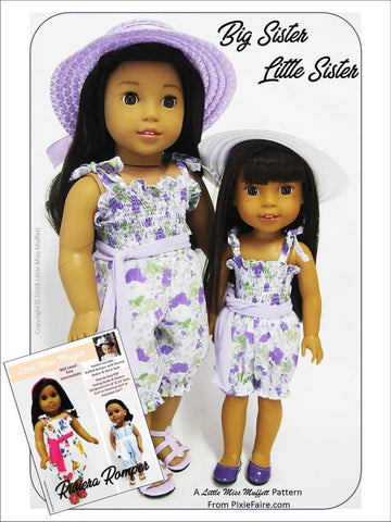 Little Miss Muffett WellieWishers Riviera Romper 14.5" Doll Clothes Pattern Pixie Faire