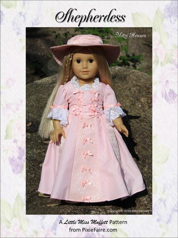 Little Miss Muffett 18 Inch Historical Shepherdess 18" Doll Clothes Pattern Pixie Faire