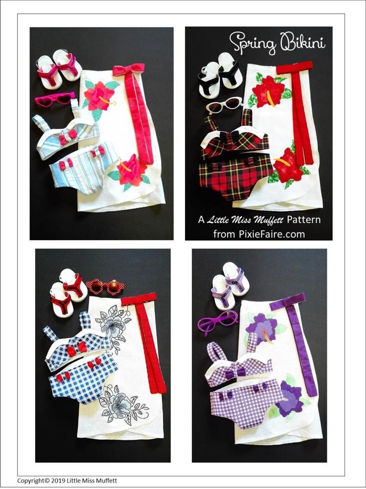 Little Miss Muffett 18 Inch Modern Spring Bikini 18" Doll Clothes Pattern Pixie Faire